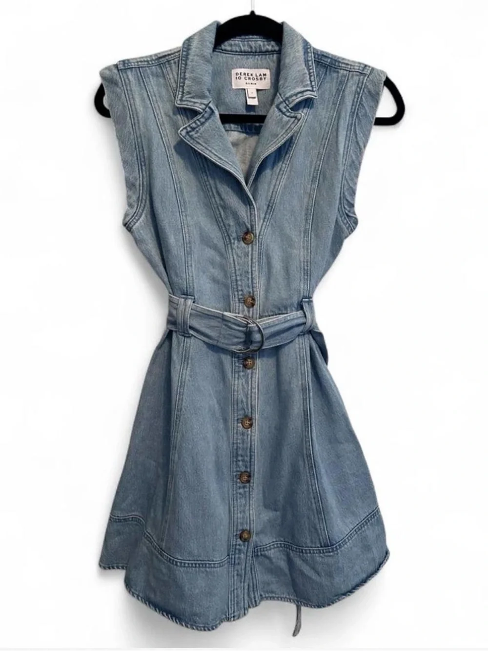 Derek Lam 10 Crosby Lya Belted
Sleeveless Denim Dress Sz 6 GUC - Picture 4 of 7